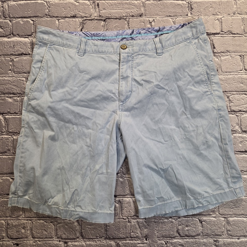 Tommy Bahama Boracay Shorts Mens 36 Light Sky Aqua Blue Faded 9" Inseam